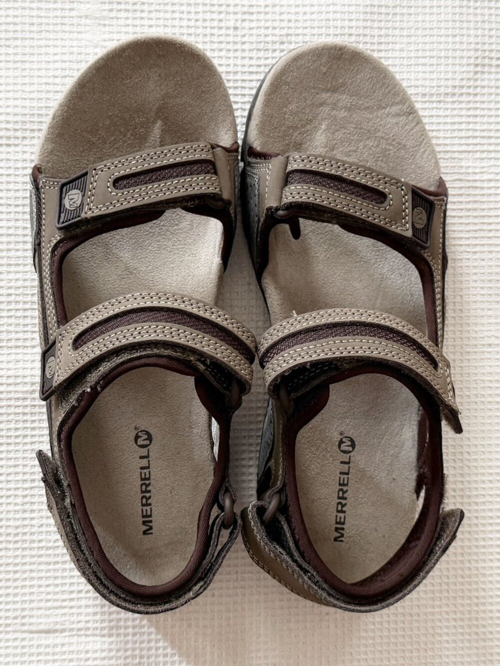 Merrell Terran Slide II Men’s Sandals – Dark Earth Brown Leather – Size 9 – New